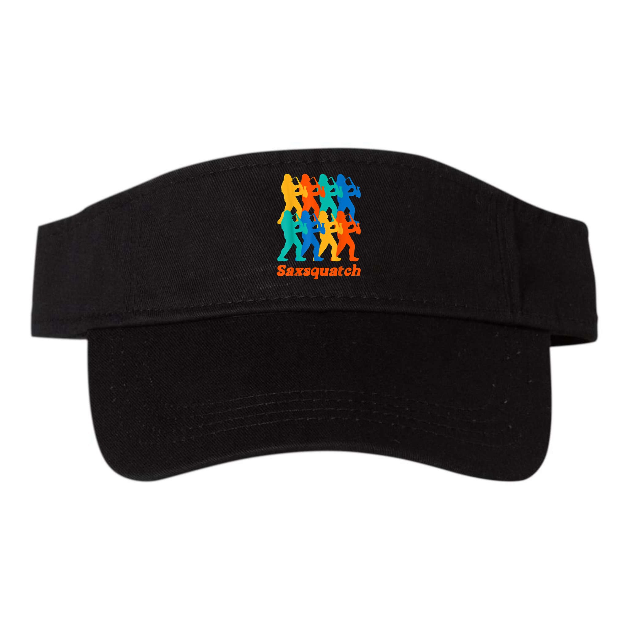 Bigfoot Playing Saxophone Saxsquatch Visor