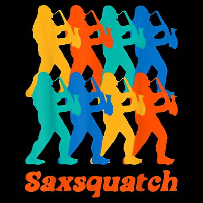Bigfoot Playing Saxophone Saxsquatch Wool Snapback Cap