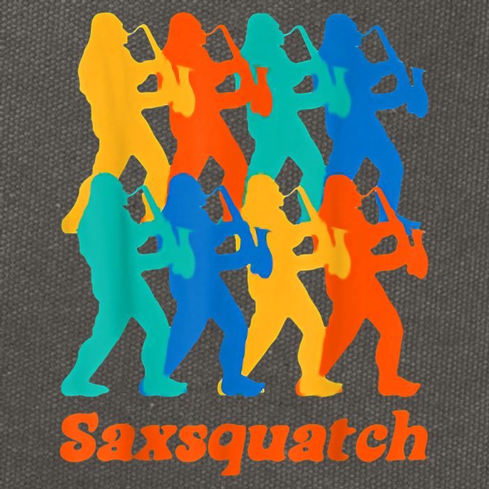 Bigfoot Playing Saxophone Saxsquatch Cotton Canvas Backpack