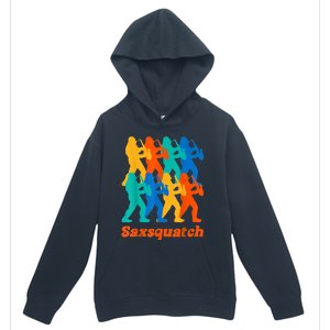 Bigfoot Playing Saxophone Saxsquatch Urban Pullover Hoodie