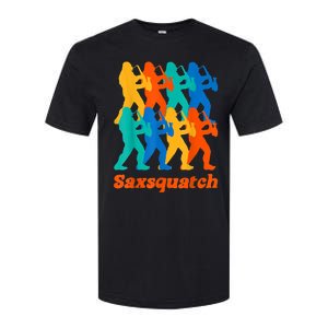 Bigfoot Playing Saxophone Saxsquatch Softstyle CVC T-Shirt