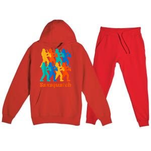 Bigfoot Playing Saxophone Saxsquatch Premium Hooded Sweatsuit Set