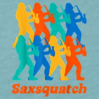 Bigfoot Playing Saxophone Saxsquatch Sueded Cloud Jersey T-Shirt