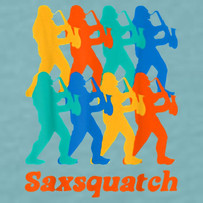 Bigfoot Playing Saxophone Saxsquatch Sueded Cloud Jersey T-Shirt