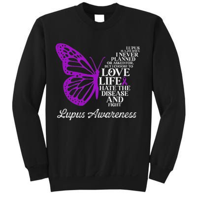 Butterfly Purple Systemic Lupus Erythematosus Awareness Sweatshirt