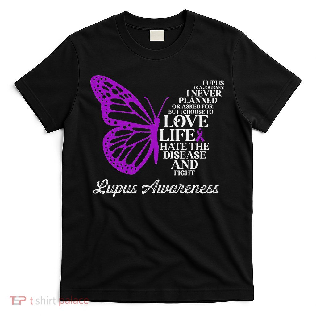 Butterfly Purple Systemic Lupus Erythematosus Awareness T-Shirt