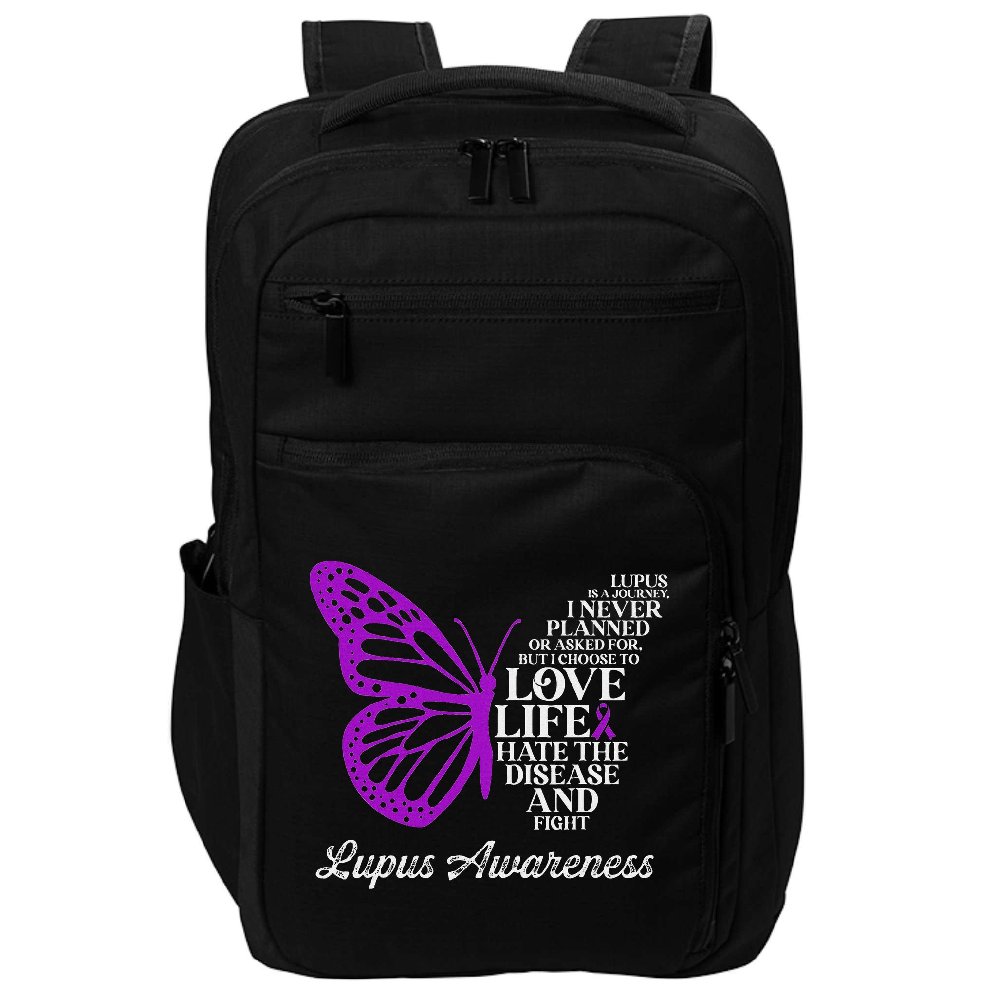 Butterfly Purple Systemic Lupus Erythematosus Awareness Impact Tech Backpack