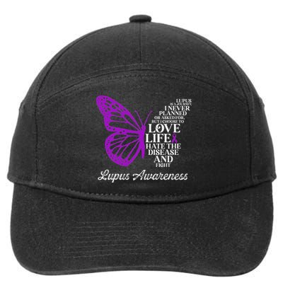 Butterfly Purple Systemic Lupus Erythematosus Awareness 7-Panel Snapback Hat