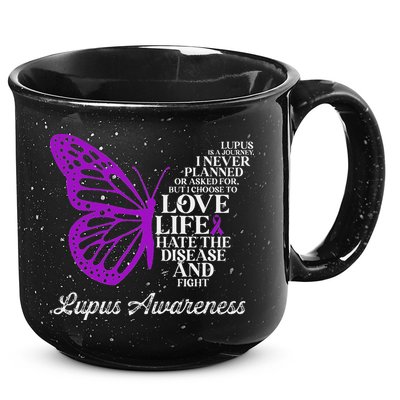Butterfly Purple Systemic Lupus Erythematosus Awareness 15oz Campfire Ceramic Mug