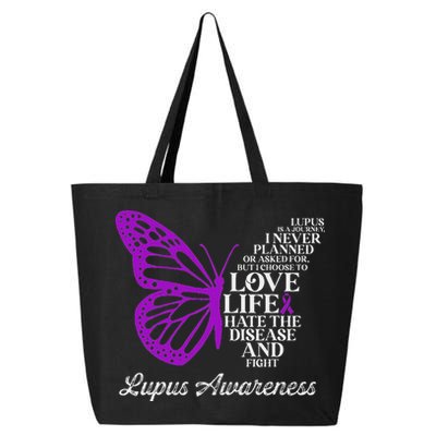 Butterfly Purple Systemic Lupus Erythematosus Awareness 25L Jumbo Tote