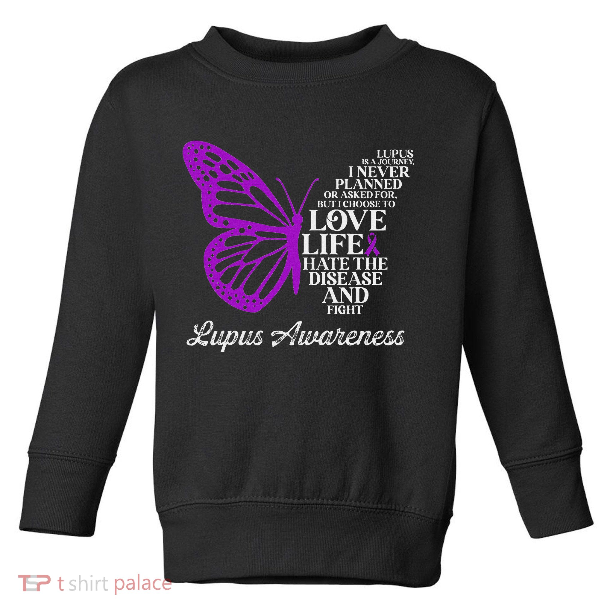 Butterfly Purple Systemic Lupus Erythematosus Awareness Toddler Sweatshirt
