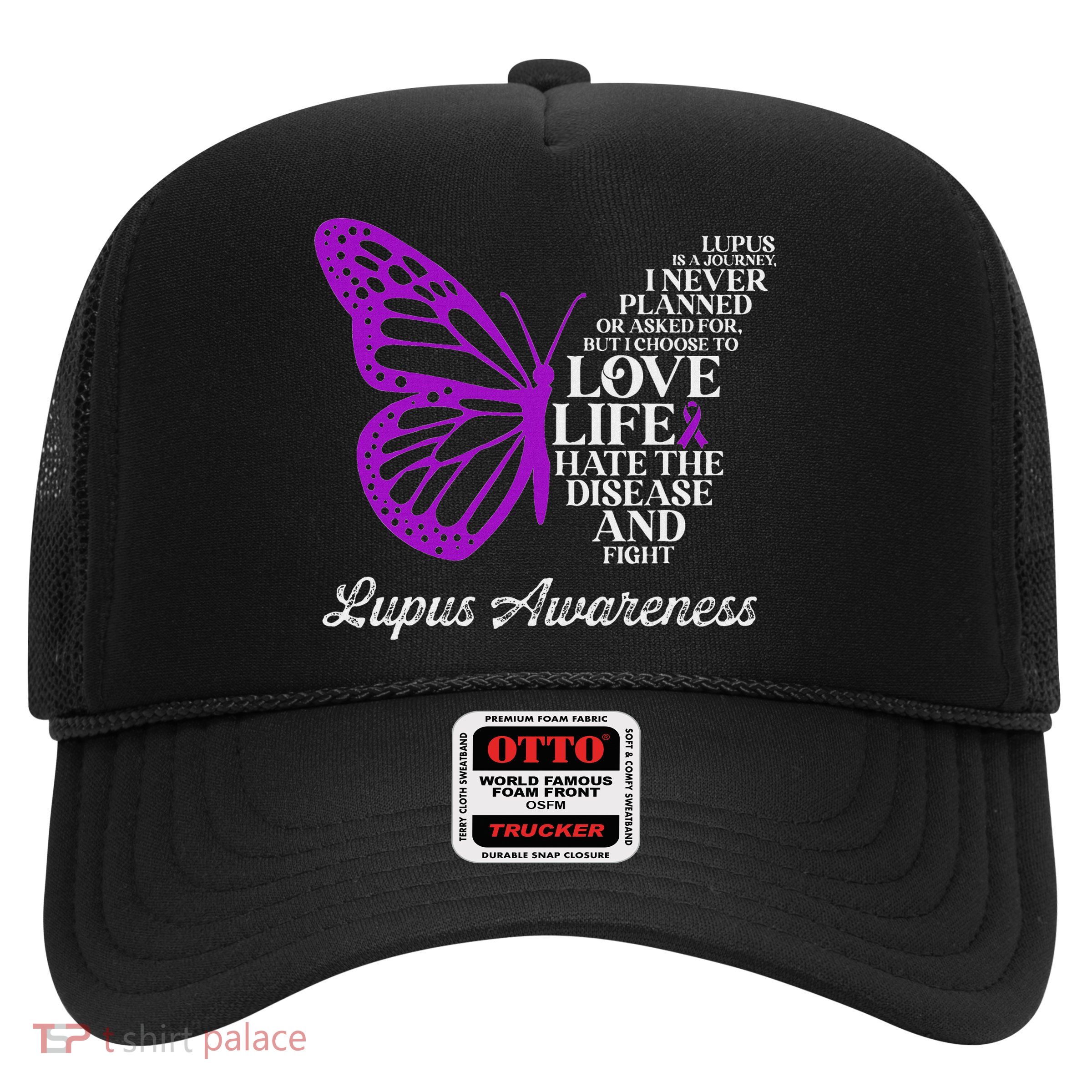 Butterfly Purple Systemic Lupus Erythematosus Awareness Trucker Hat