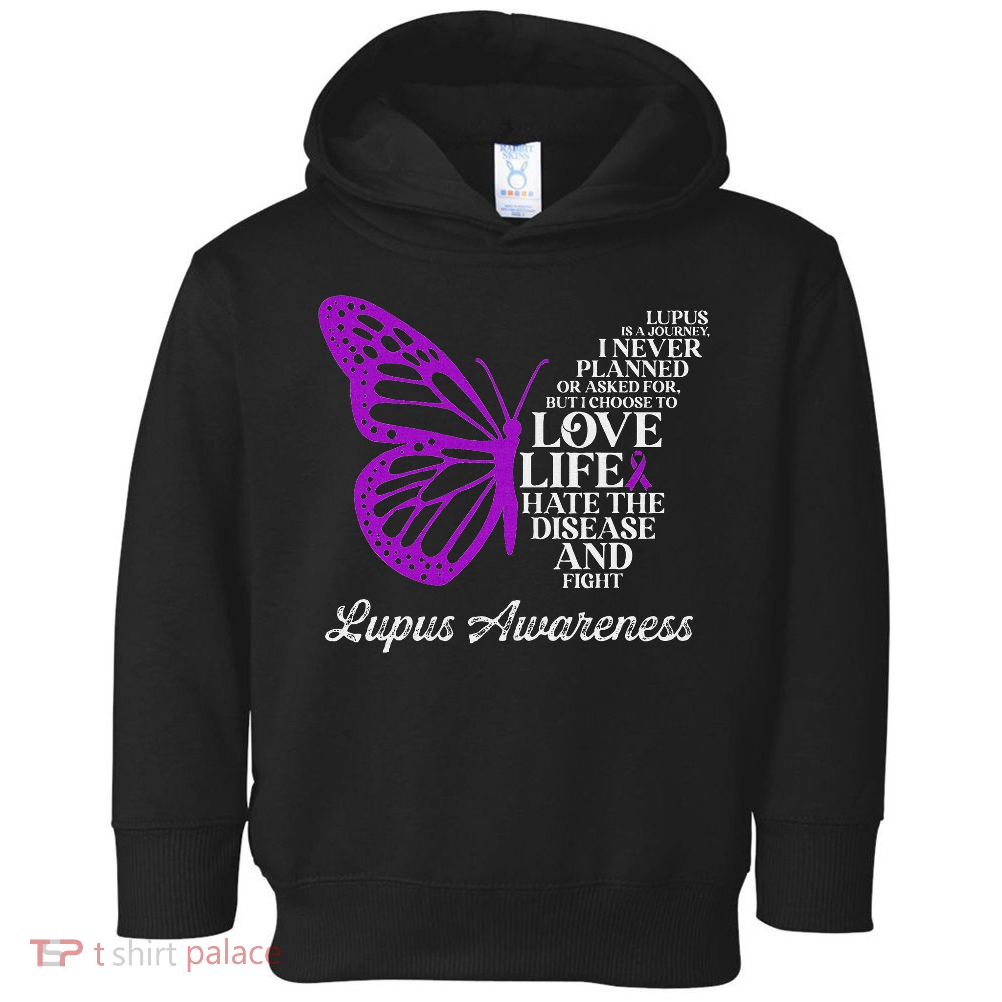 Butterfly Purple Systemic Lupus Erythematosus Awareness Toddler Hoodie