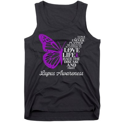 Butterfly Purple Systemic Lupus Erythematosus Awareness Tank Top