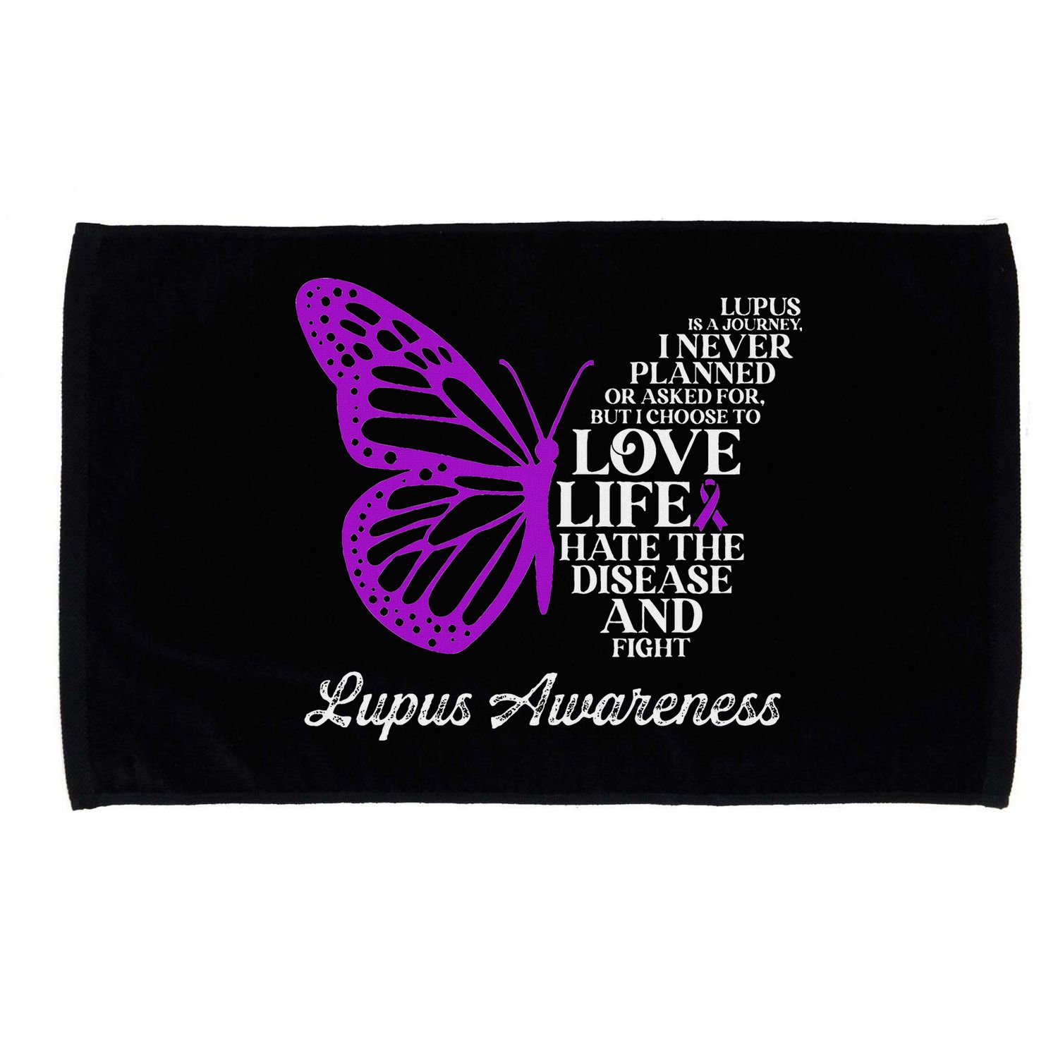 Butterfly Purple Systemic Lupus Erythematosus Awareness Microfiber Hand Towel