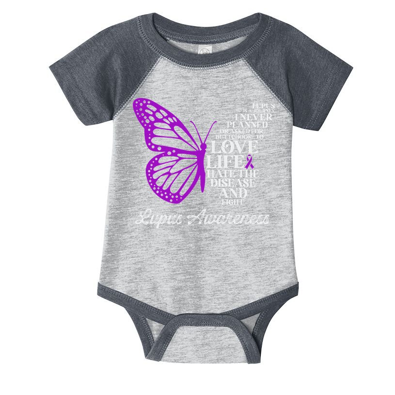Butterfly Purple Systemic Lupus Erythematosus Awareness Infant Baby Jersey Bodysuit