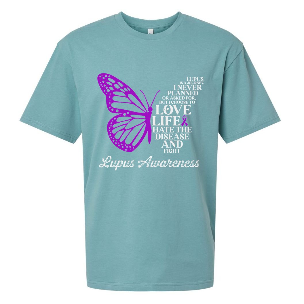 Butterfly Purple Systemic Lupus Erythematosus Awareness Sueded Cloud Jersey T-Shirt