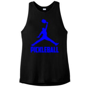 Blue Pickleball Sports Logo Ladies PosiCharge Tri-Blend Wicking Tank