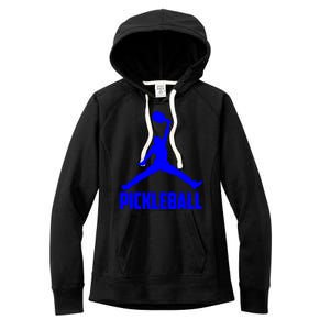 Blue Pickleball Sports Logo Women's Fleece Hoodie