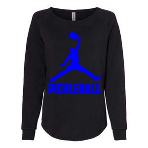 Blue Pickleball Sports Logo Womens California Wash Sweatshirt