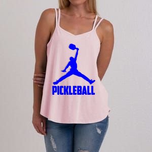 Blue Pickleball Sports Logo Women's Strappy Tank