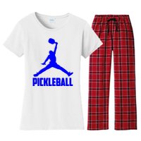 Blue Pickleball Sports Logo Women's Flannel Pajama Set