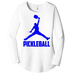 Blue Pickleball Sports Logo Women's Perfect Tri Tunic Long Sleeve Shirt