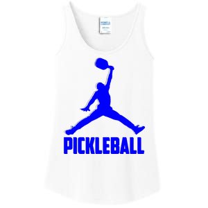 Blue Pickleball Sports Logo Ladies Essential Tank