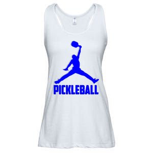 Blue Pickleball Sports Logo Ladies Essential Flowy Tank