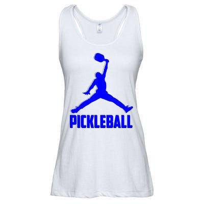 Blue Pickleball Sports Logo Ladies Essential Flowy Tank