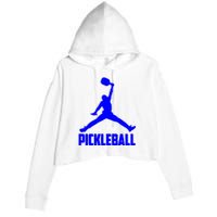 Blue Pickleball Sports Logo Crop Fleece Hoodie