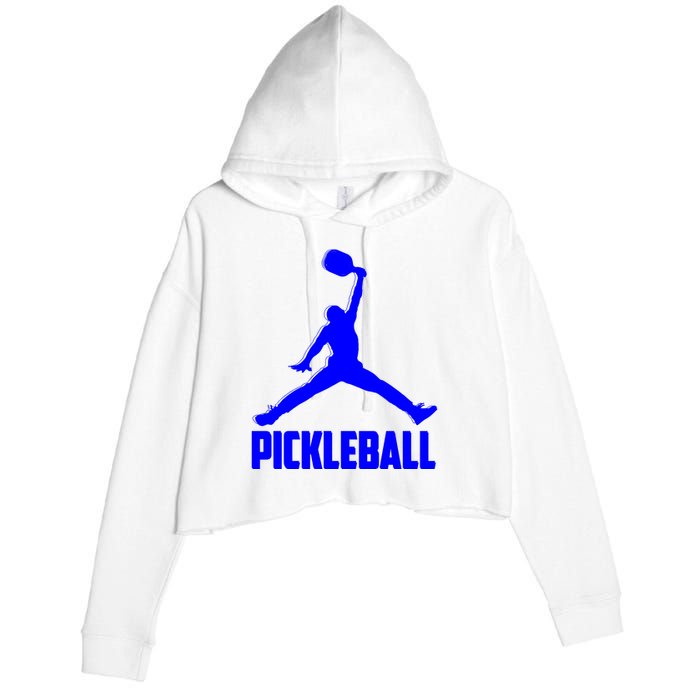 Blue Pickleball Sports Logo Crop Fleece Hoodie