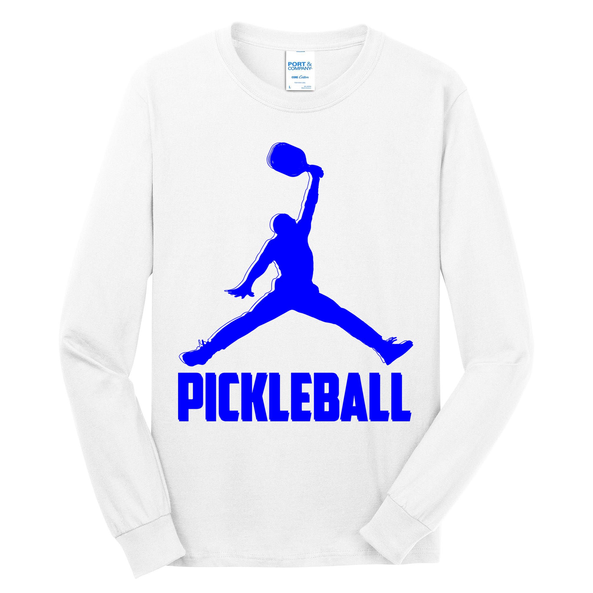 Blue Pickleball Sports Logo Tall Long Sleeve T-Shirt