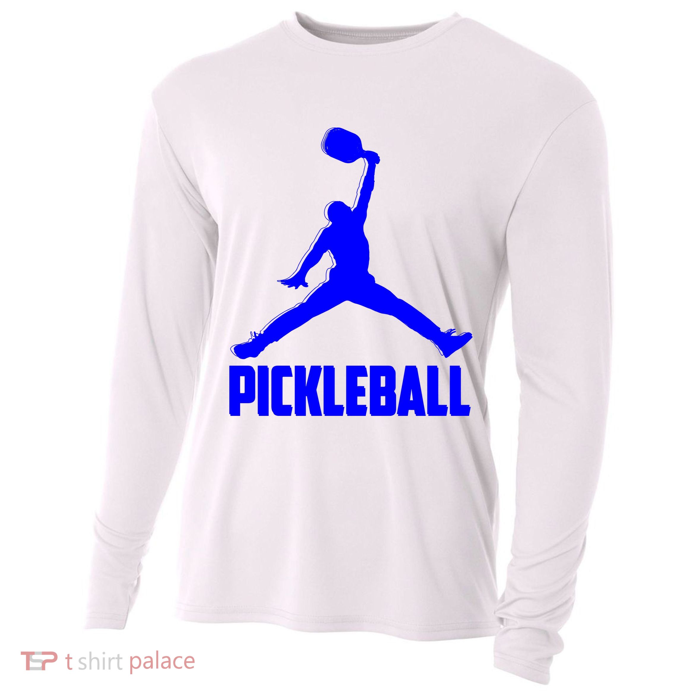 Blue Pickleball Sports Logo Cooling Performance Long Sleeve Crew