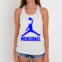 Blue Pickleball Sports Logo Women's Knotted Racerback Tank