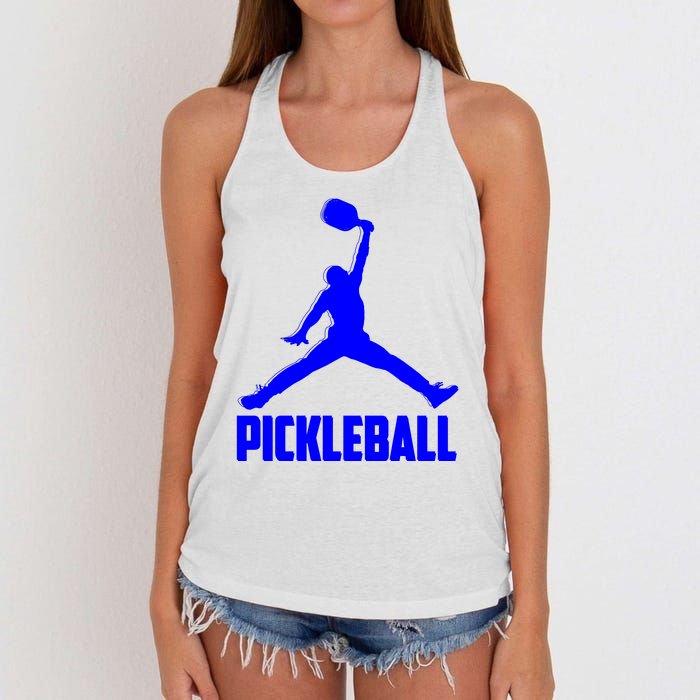 Blue Pickleball Sports Logo Women's Knotted Racerback Tank