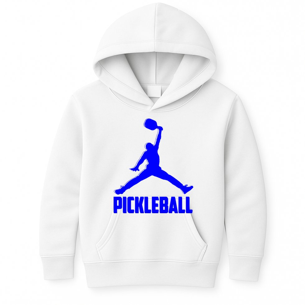 Blue Pickleball Sports Logo Kids Hoodie