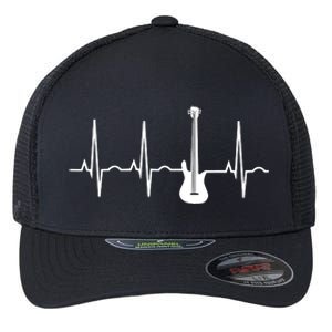 Bass Player Shirts Bass Guitar Player Heartbeat Flexfit Unipanel Trucker Cap