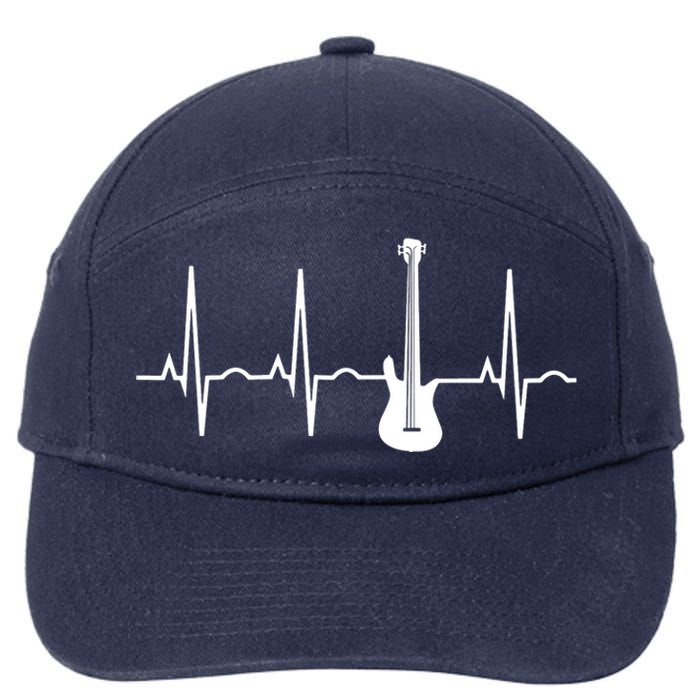 Bass Player Shirts Bass Guitar Player Heartbeat 7-Panel Snapback Hat