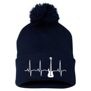 Bass Player Shirts Bass Guitar Player Heartbeat Pom Pom 12in Knit Beanie