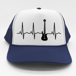 Bass Player Shirts Bass Guitar Player Heartbeat Trucker Hat