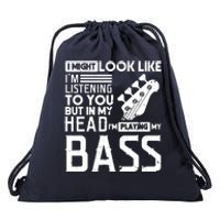 Bass Player Shirts Men Gift For Bass Guitar Player Bassist Drawstring Bag