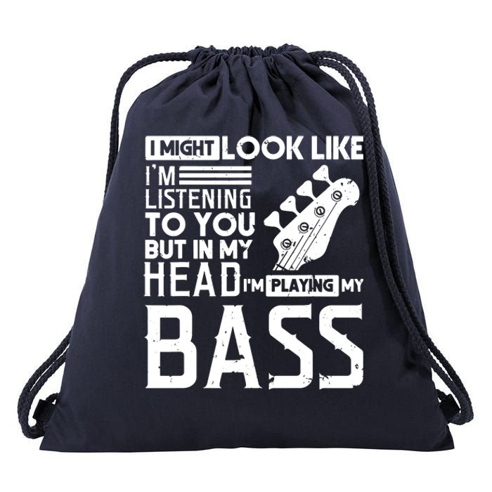 Bass Player Shirts Men Gift For Bass Guitar Player Bassist Drawstring Bag