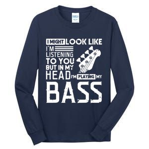 Bass Player Shirts Men Gift For Bass Guitar Player Bassist Tall Long Sleeve T-Shirt