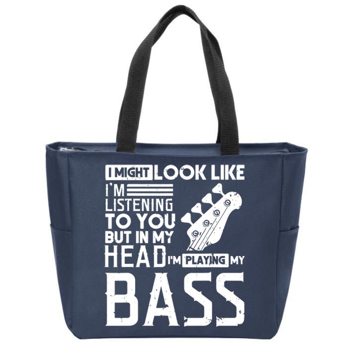 Bass Player Shirts Men Gift For Bass Guitar Player Bassist Zip Tote Bag