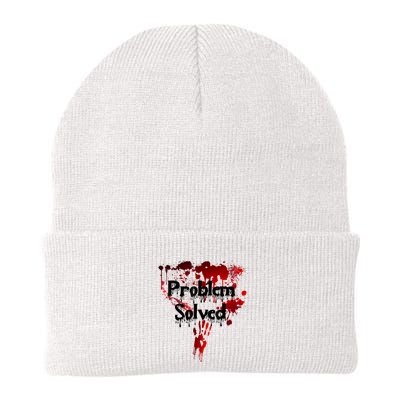 Bloody Problem Solved Halloween Scary Horror Print Effect Knit Cap Winter Beanie