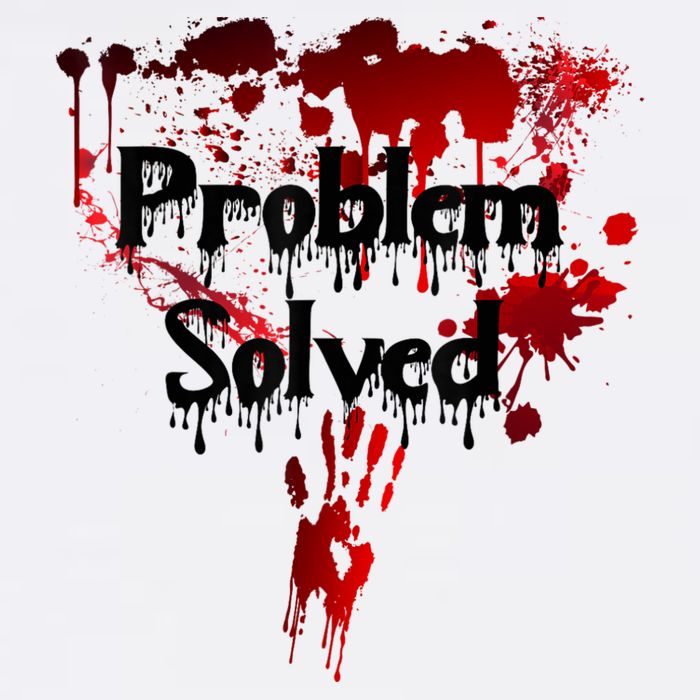 Bloody Problem Solved Halloween Scary Horror Print Effect Flat Bill Trucker Hat
