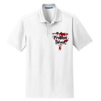 Bloody Problem Solved Halloween Scary Horror Print Effect Dry Zone Grid Polo