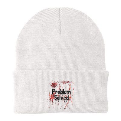 Bloody Problem Solved Halloween Scary Horror Print Effect Knit Cap Winter Beanie