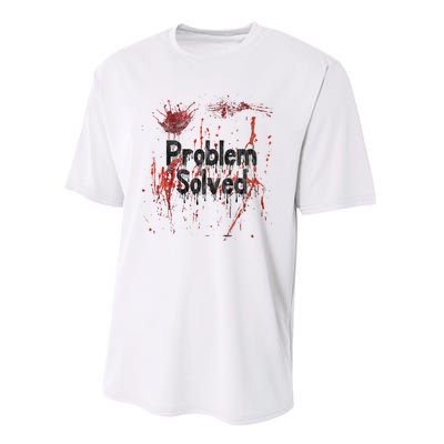 Bloody Problem Solved Halloween Scary Horror Print Effect Performance Sprint T-Shirt